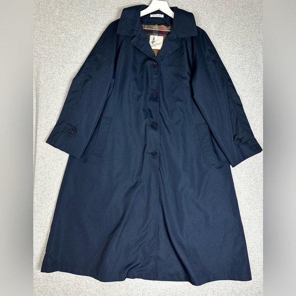 Vintage Misty Harbor Trench Coat Womens 14 Wool Plaid Liner Removable Lining 90s - Picture 1 of 12